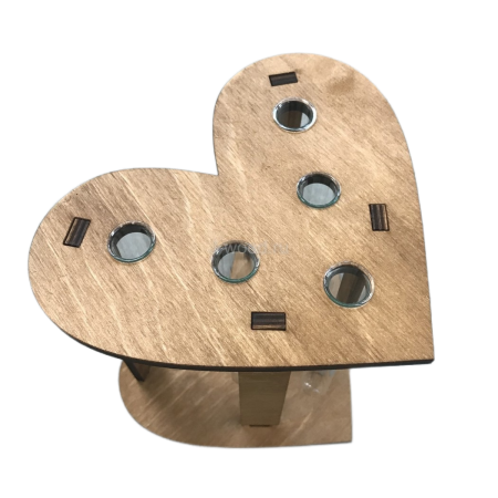 Подставка "Сердце на 5 колб"